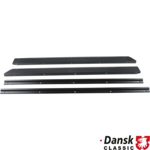 Door sill cover and carpet retainer set, aluminium, black, 4 pieces
