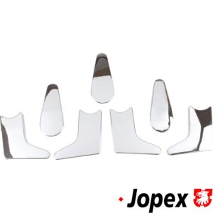 Seat hinge cover set, chrome, 7 pieces