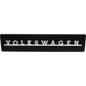Show number plate med Volkswagen lettering, black/white