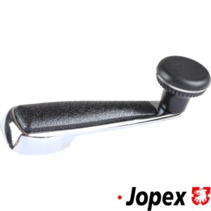 Window winder handle, chrome with black knob